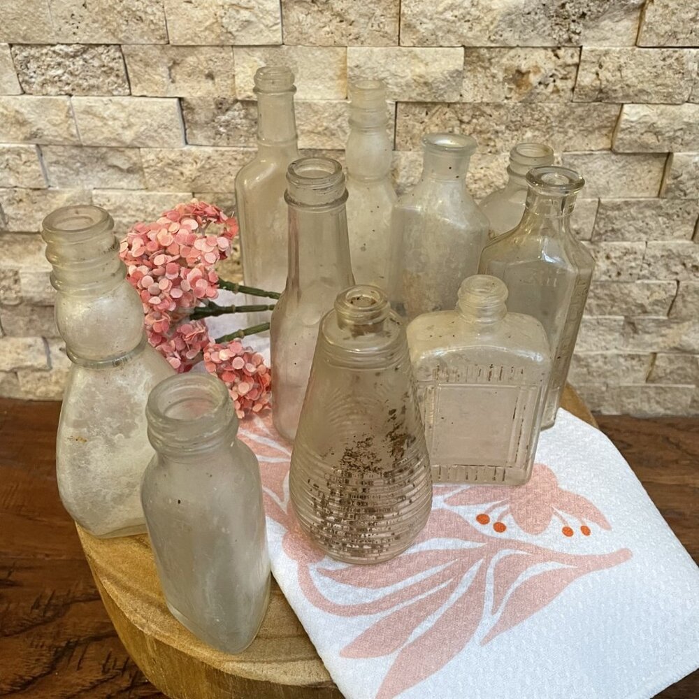 Vintage Glass Bottle Collection Bundle